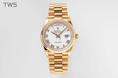 ROLEX Day-date Replica with Gold Case Automatic Movement High Quality Steel 36mm White Watch